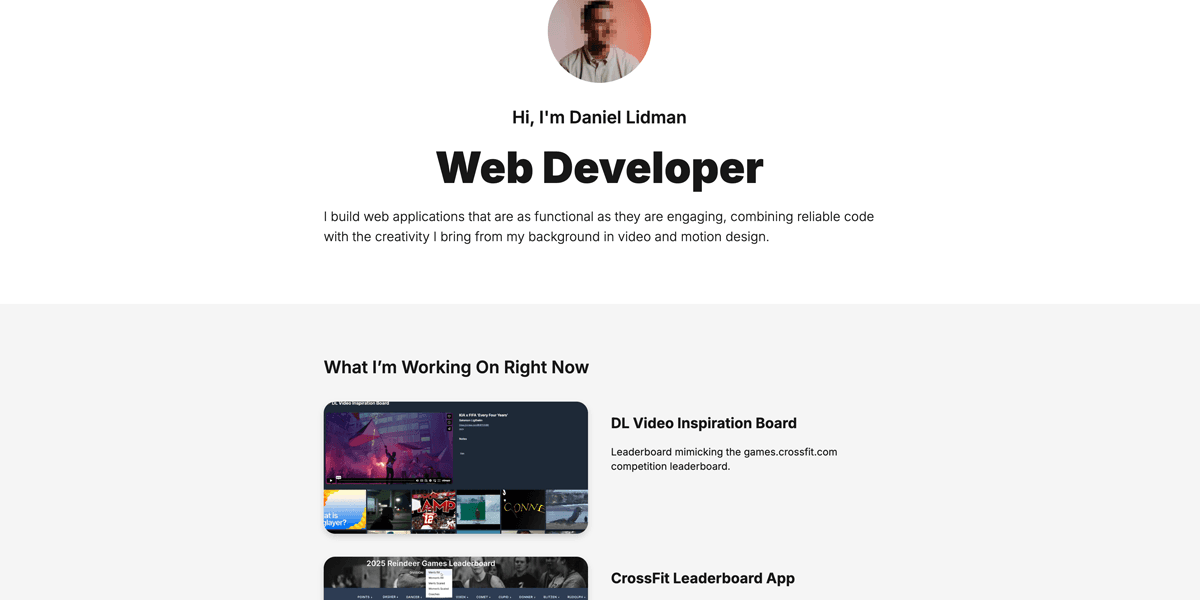 Screenshot of web application